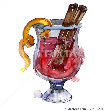 Alcoholic bar party cocktail drink. Watercolor background illustration set. Isolated drinks 57567271