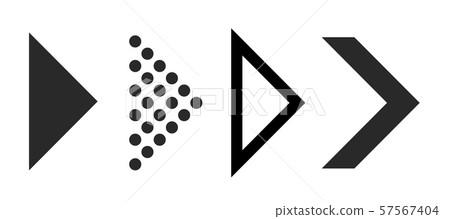 Flat arrows for interface. Right black arrows for navigation and download sign, vector digital 57567404