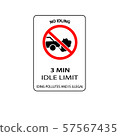 USA traffic road signs. no idling for more than 3 57567435
