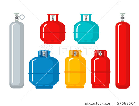 Gas cylinder vector tank. Lpg propane bottle icon container. Oxygen gas cylinder canister fuel Gas cylinder vector tank. Lpg propane bottle icon container. Oxygen gas cylinder canister fuel 57568504