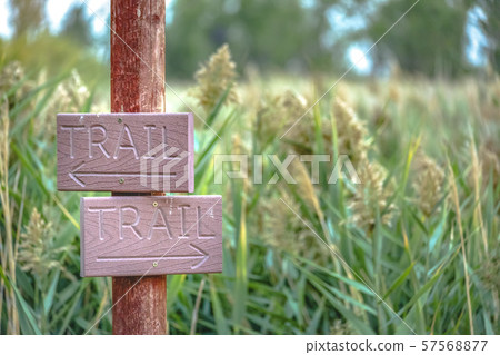 Trail sign pointing to hiking trails in Provo Utah 57568877