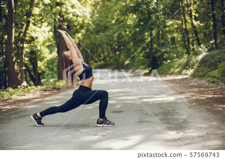 Sports girl in a park 57569743