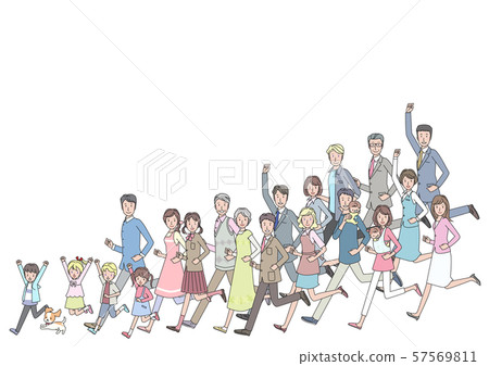 Many people running Many people running 57569811