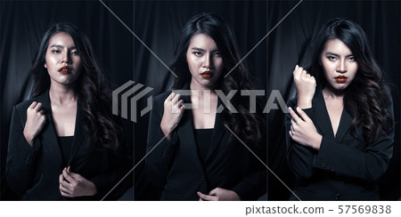 Asian Business Woman in black Formal Suit Asian Business Woman in black Formal Suit 57569838