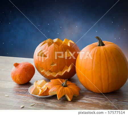 jack-o-lantern or carved halloween pumpkin jack-o-lantern or carved halloween pumpkin 57577514