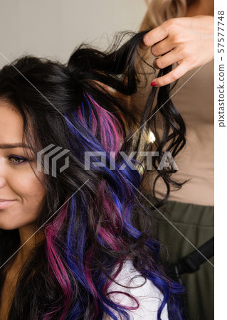 Creating hairstyle. Creating hairstyle. 57577748