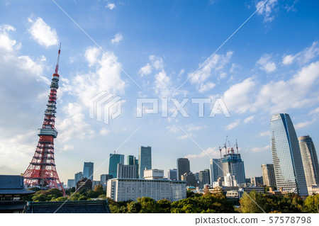 Tokyo Tower and the twilight sky with the title space margin Tokyo Tower and the twilight sky with the title space margin 57578798