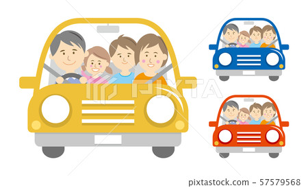Illustration image of drive with family Illustration image of drive with family 57579568