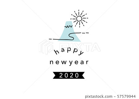 2020 child year New Year's card template Mt. Fuji 2020 child year New Year's card template Mt. Fuji 57579944
