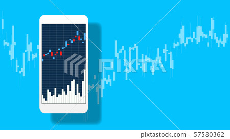 Smartphone financial product transaction screen and chart background 57580362