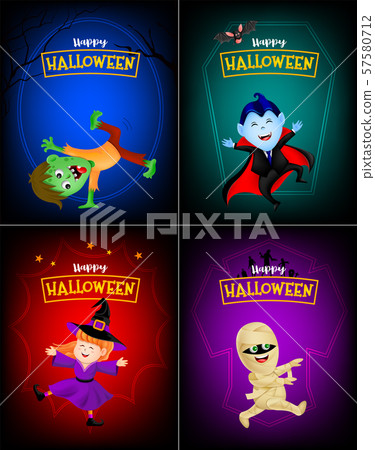 Halloween cartoon set. 57580712