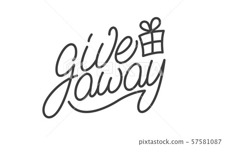 Giveaway. Lettering label badge design for social media marketing give away 57581087