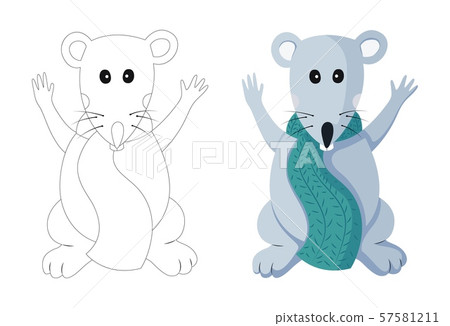 Vector flat mouse animal illustration for Christmas and new year symbol element Vector flat mouse animal illustration for Christmas and new year symbol element 57581211