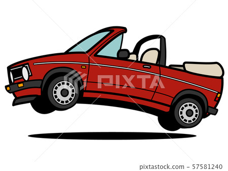 German compact cabriolet dark red car illustration jump German compact cabriolet dark red car illustration jump 57581240