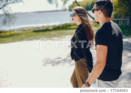 couple in a beach 57584083