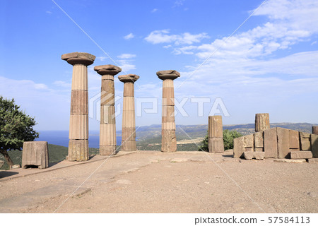 Ancient columns of Athena Temple, Assos, 57584113