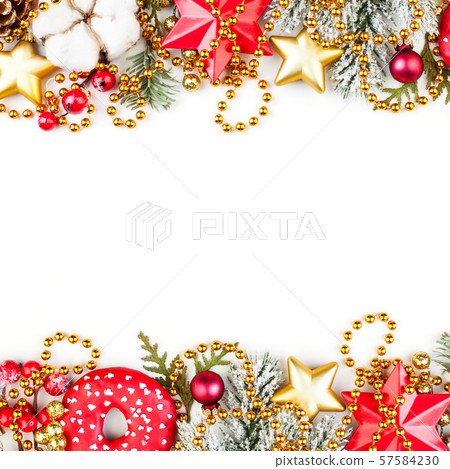 Christmas composition with gold garland 57584230