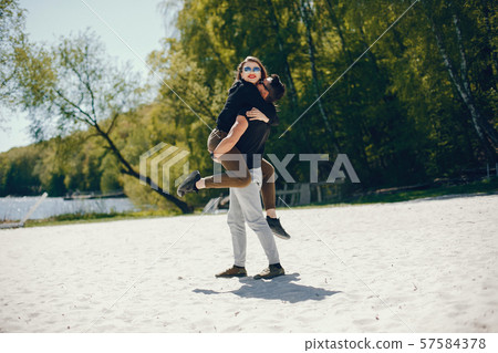 couple in a beach couple in a beach 57584378