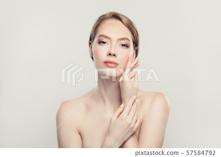 Elegant perfect young woman touching her hand her 57584792