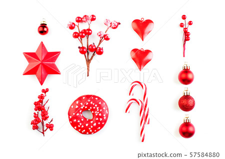 Abstract Christmas background with rows of red Abstract Christmas background with rows of red 57584880