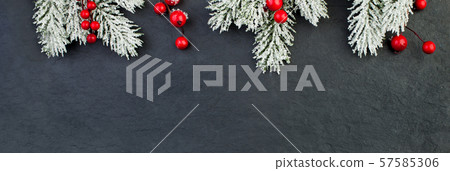 Christmas background border made of fir tree Christmas background border made of fir tree 57585306