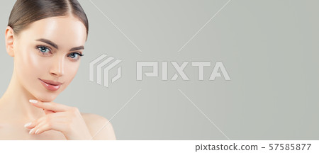 Beautiful face closeup. Healthy spa woman Beautiful face closeup. Healthy spa woman 57585877