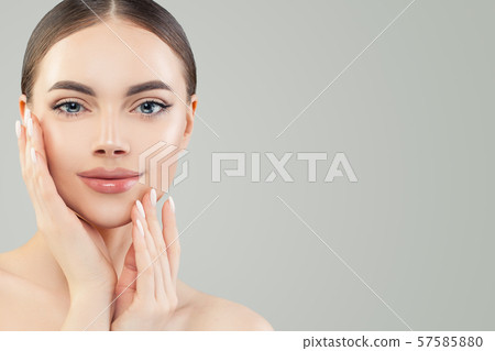 Young beauty. Beautiful female face close up 57585880