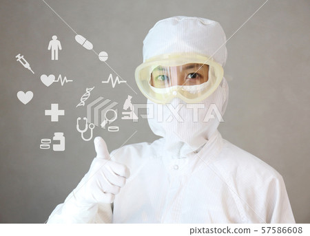 Workers in the clean room 57586608