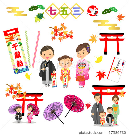 Shichigosan Illustration Set 57586780