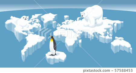 Melting Ice Map Of World 57588453