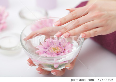 Manicure and Hands Spa. Beautiful Woman Hands Closeup Manicure and Hands Spa. Beautiful Woman Hands Closeup 57588796