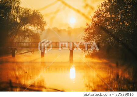 Photo of river, bridge at sunrise Photo of river, bridge at sunrise 57589016