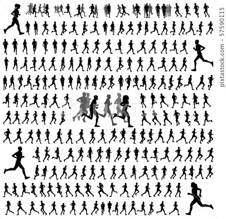 250 different runners silhouettes collection 57590115