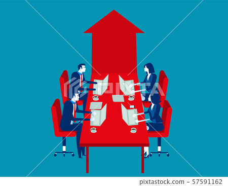 Office worker meeting and brainstorming. Concept - Stock Illustration ...