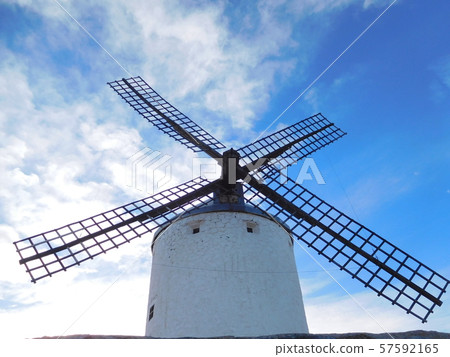 Windmills in La Mancha region, Spain 57592165