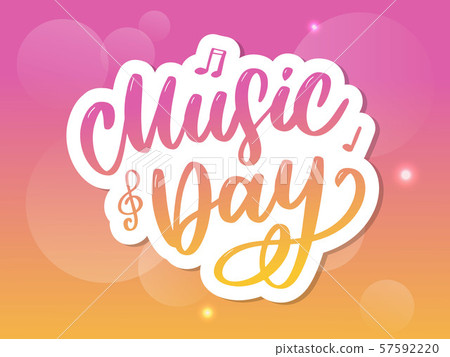 world music day lettering calligraphy brush logo world music day lettering calligraphy brush logo 57592220