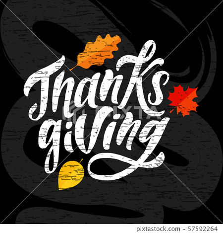 Happy Thanksgiving lettering Calligraphy Brush - Stock Illustration ...