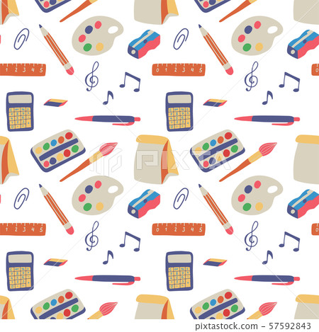 Back to school seamless pattern - Stock Illustration [57592843] - PIXTA