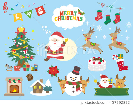 Cute Christmas illustration material 57592852