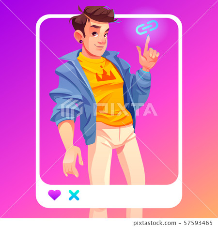 Influencer blogger man in fashioned clothes mobile 57593465