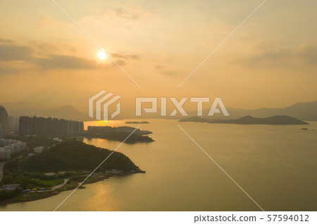 sun set of Ma On Shan at afternoon 57594012