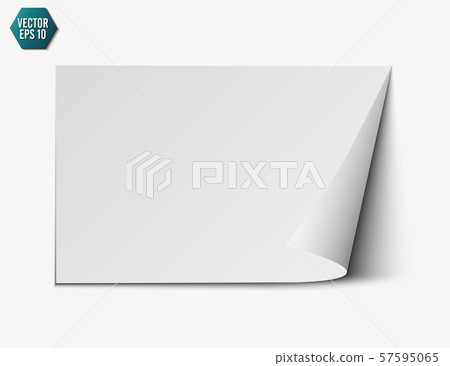 Page curl with shadow on a blank sheet of paper, design element for advertising and promotional 57595065