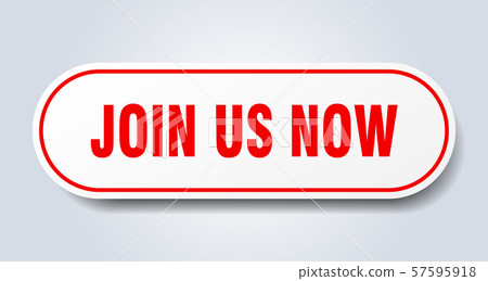 join us now sign. join us now rounded red sticker. - Stock Illustration ...