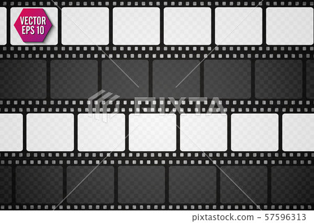 Set of vector film strip isolated on transparent background. Set of vector film strip isolated on transparent background. 57596313