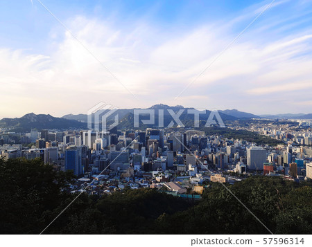 Republic of korea seoul clear sky building blue sky Republic of korea seoul clear sky building blue sky 57596314