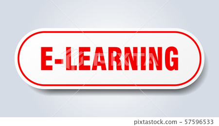 e-learning sign. e-learning rounded red sticker.-插圖素材 [57596533] - PIXTA圖庫