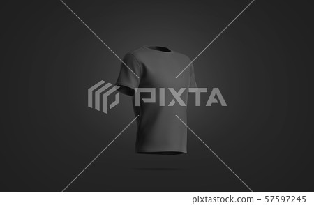 Blank black t-shirt mock up, isolated on dark Blank black t-shirt mock up, isolated on dark 57597245