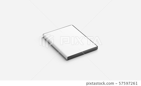 Blank white closed dvd disk case mock up, isolated 57597261