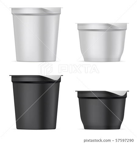 Round silver white and black matte plastic or 57597290