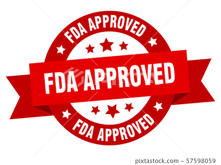 fda approved ribbon. fda approved round red sign. - Stock Illustration ...